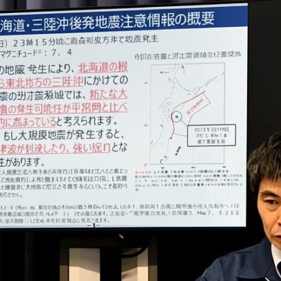 Japão emite alerta de mega-terremoto no norte após tremor de magnitude 7,5