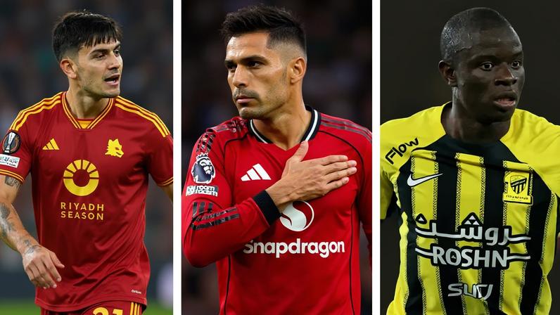 Paulo Dybala, Casemiro e N'Golo Kanté (Foto: Arte/Lance!)