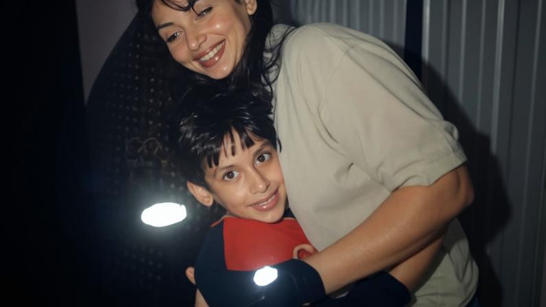 ‘My mother was, and still is, the most glamorous woman I know’ … Amrou (right) with his brother and mother in 1995.