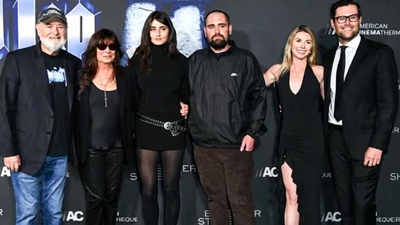 From left, Rob Reiner, Michele Singer Reiner, Romy Reiner, Nick Reiner, Maria Gilfillan and Jake Reiner in September 2025.