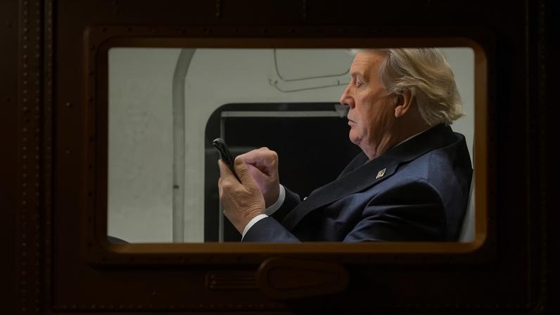 Donald Trump on Marine One on 24 April 2025.