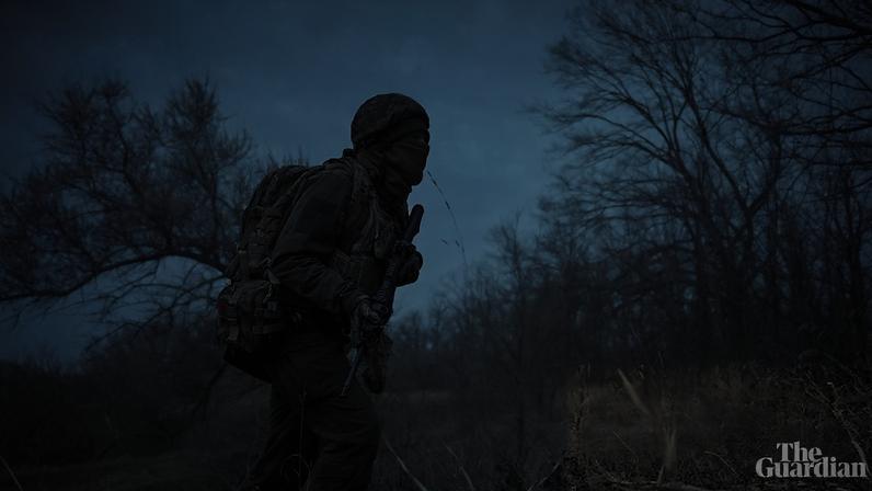 Ukrainian soldier during training in the Kharkiv region of north-eastern Ukraine on Wednesday. Photograph: Sergey Kozlov/EPA