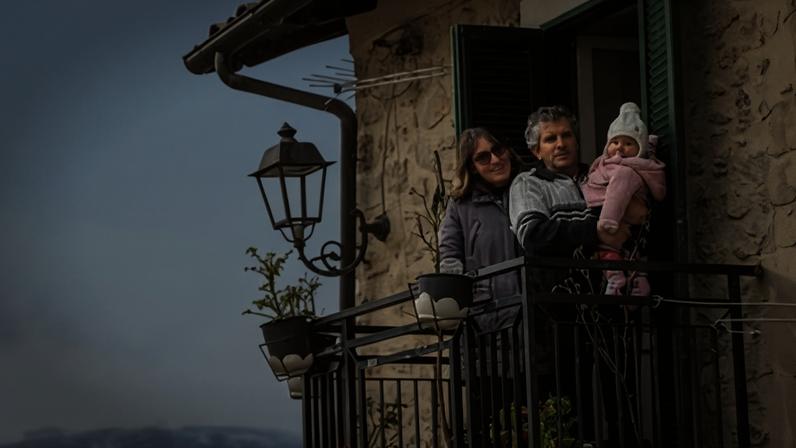 Cinzia Trabucco and Paolo Bussi with their nine-month-old daughter, Lara Bussi Trabucco.