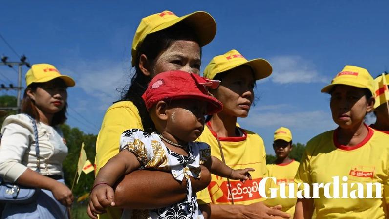 Members of the People's party at a campaign event in the Kawhmu township of Yangon region ahead of Myanmar’s general election.
