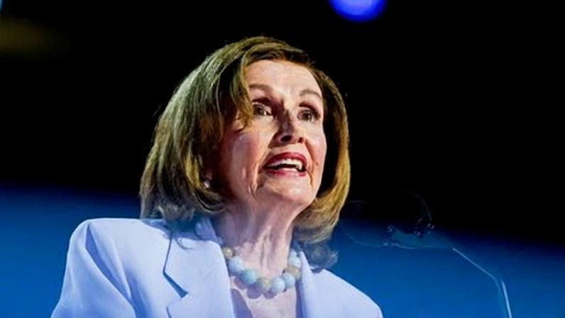 Nancy Pelosi speaks during the Democratic national convention in Chicago, Illinois, on 21 August 2024.