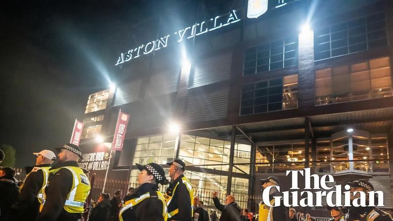 Hundreds of police patrolled the Europa League match between Maccabi Tel Aviv and Aston Villa on 6 November that drew pro-Israel and pro-Palestine protesters.