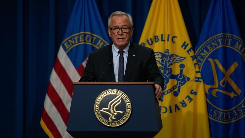 Robert F Kennedy Jr speaks at the Department of Health and Human Services in Washington DC on 10 November 2025. Photograph: Elizabeth Frantz/Reuters