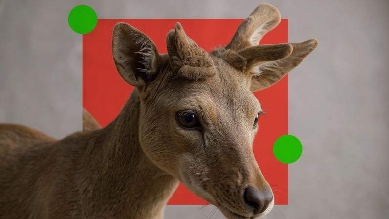 BBC An image of a deer in black and white