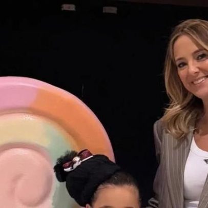 Ticiane Pinheiro se encanta com apresentação de balé da filha com César Tralli