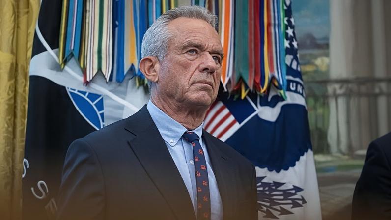 Robert F Kennedy Jr in the Oval Office in Washington DC, on 30 September.