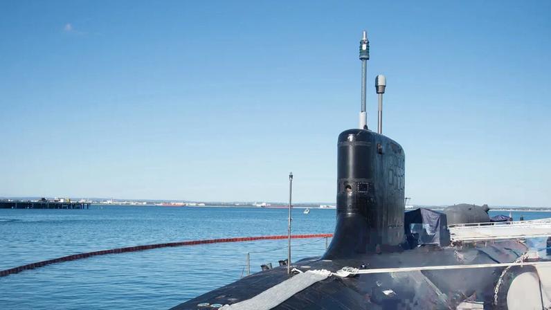 USS North Carolina at HMAS Stirling in Rockingham near Perth. US Virginia-class submarines visiting Australia under the Aukus agreement could carry nuclear weapons.