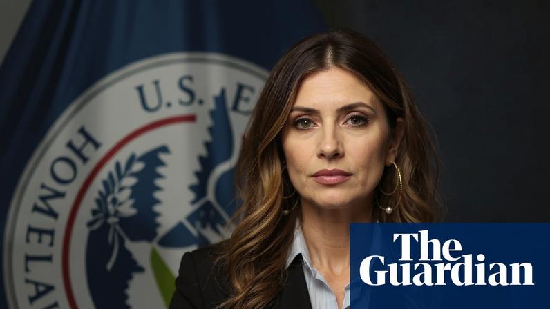 Kristi Noem at a news conference at Harry Reid international airport on 22 November in Las Vegas. Photograph: Ronda Churchill/AP