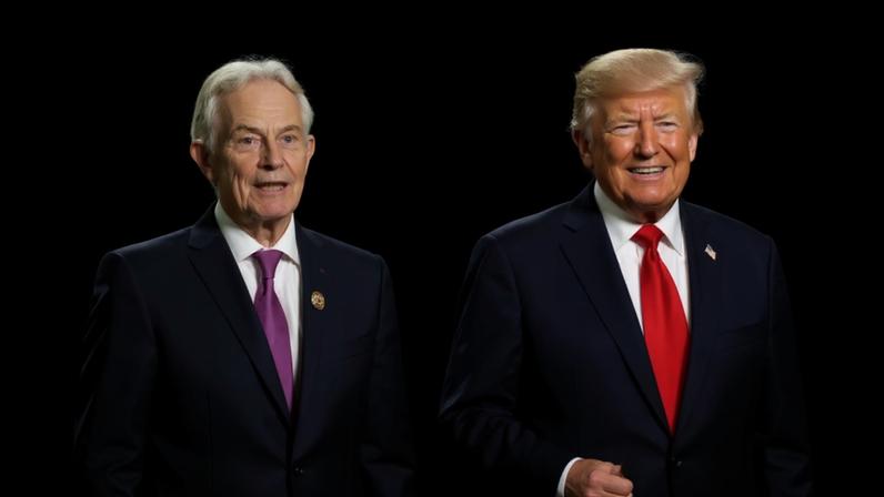 Tony Blair and Donald Trump in Egypt, during a Gaza peace summit held in October.