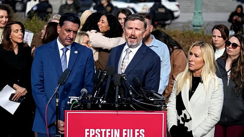 Ro Khanna and Thomas Massie have criticized the Trump justice department’s Epstein files release and are ‘exploring all options’. Photograph: J Scott Applewhite/AP