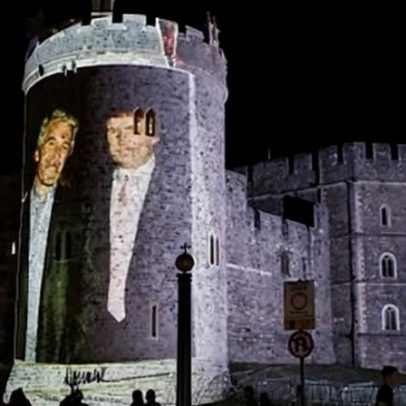 Led By Donkeys projeta Trump e Epstein no Castelo de Windsor
