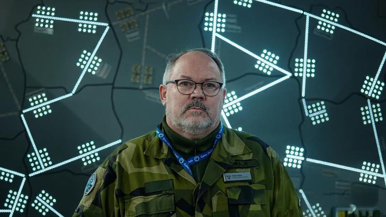Maj Tobias Malm of the Swedish military, a participant in the cyberwarfare exercise in Tallinn. Photograph: Tanel Meos/The Guardian