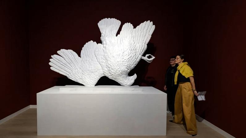 Heavy-handed: Maurizio Cattelan’s Bones (2025), made of Carrara marble, is the artist’s metaphor for the state of the nation