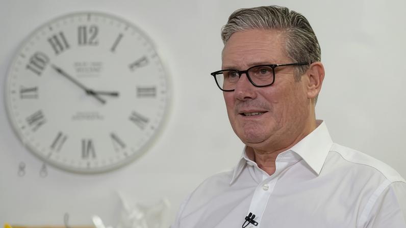 Keir Starmer on a visit to a children’s centre last week. Photograph: Peter Byrne/PA