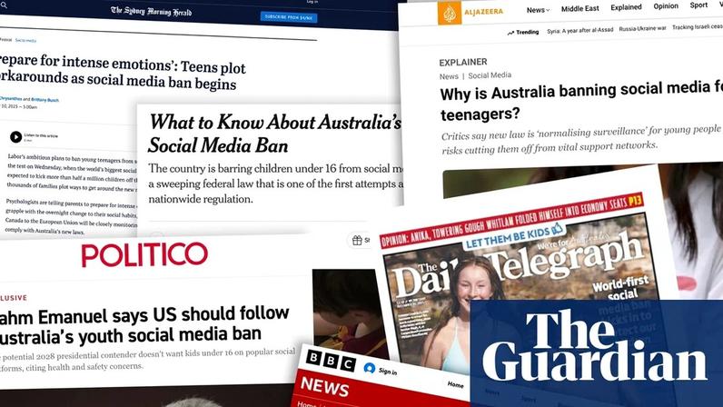 How news outlets around the world reported on the start of Australia’s social media ban.