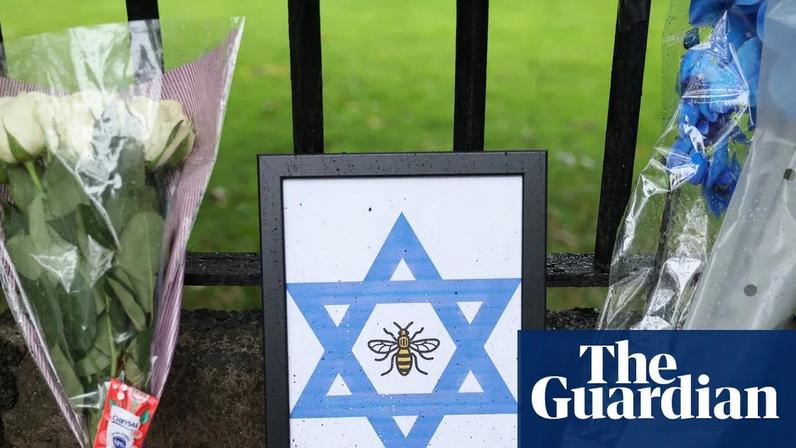 Police at the Manchester synagogue in early October. Mohammad Bashir has been charged with assisting the attacker with offences not ‘directly linked’ to that incident.