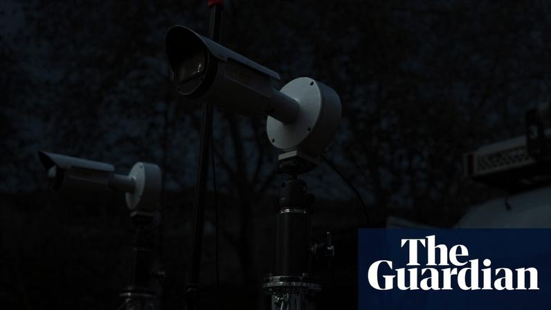 Facial recognition cameras being used near Arsenal’s Emirates Stadium in north London before a match last month. Photograph: Hannah McKay/Reuters