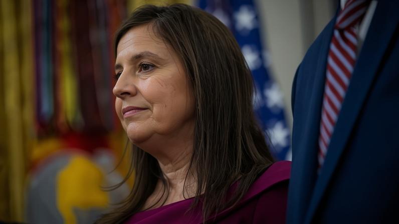 Elise Stefanik at the White House on 12 December.