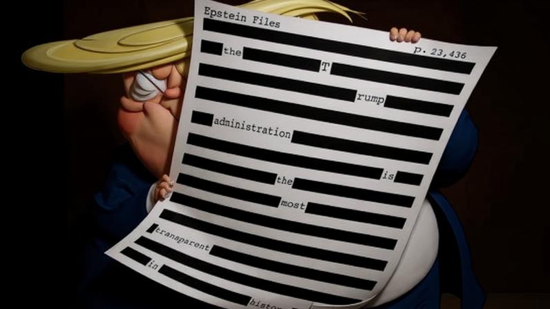 Caricatura de Nicola Jennings aborda Trump e os arquivos Epstein