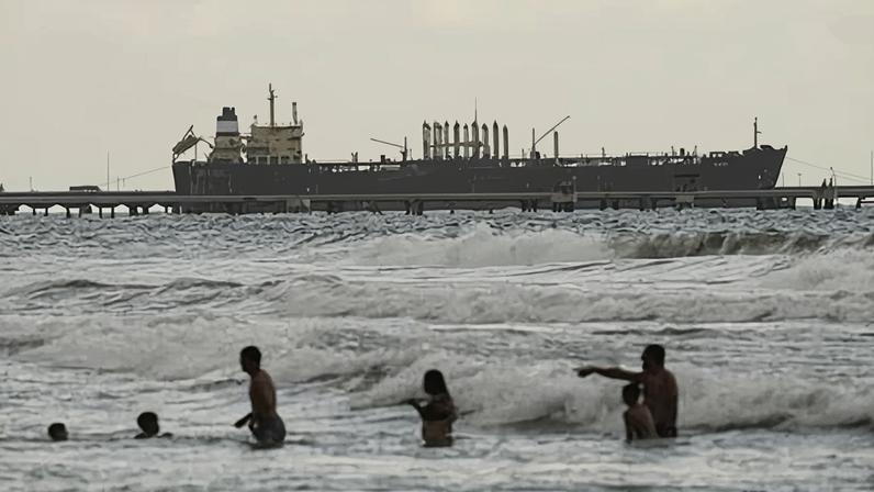 The oil tanker Evana docked at El Palito port in Puerto Cabello, Venezuela, on 21 December.
