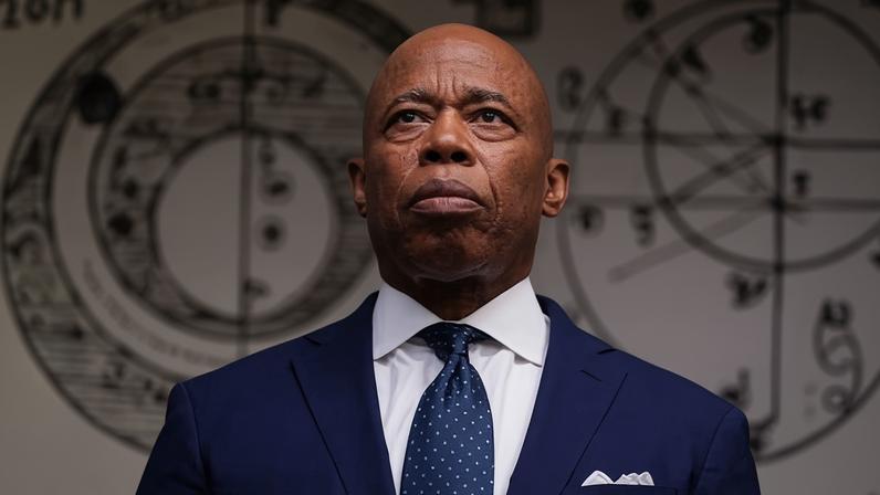 Eric Adams at the Center for Jewish History in New York City on 22 May 2025. Photograph: Adam Gray/Reuters