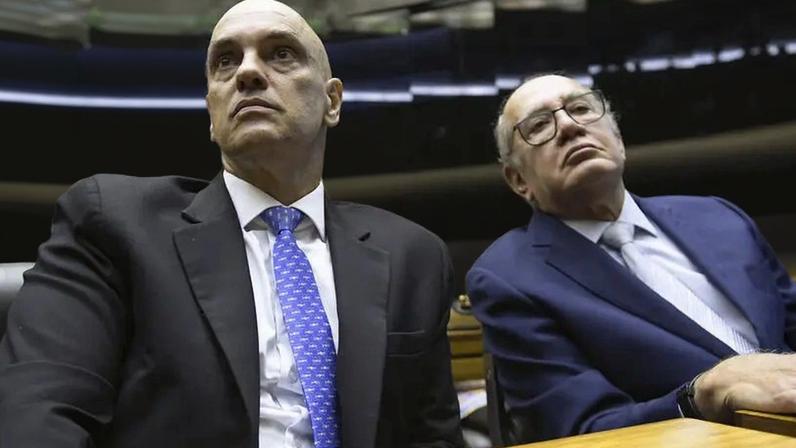 Os ministros Alexandre de Moraes e Gilmar Mendes, do STF. (Foto: Saulo Cruz/Agência Senado)