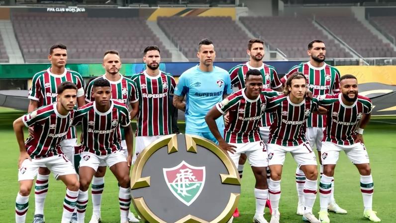 Elenco do Fluminense na estreia do Mundial de Clubes contra o Borussia Dortmund (Foto: Marcelo Gonçalves/Fluminense FC)