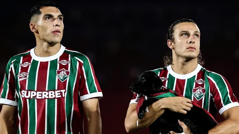Serna e Canobbio antes de Fluminense x São Paulo (Foto: Lucas Merçon/ Fluminense)