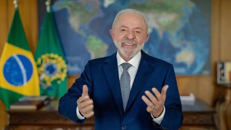 O presidente Lula em pronunciamento sobre a nova faixa de isenção do Imposto de Renda — Foto: Ricardo Stuckert/PR