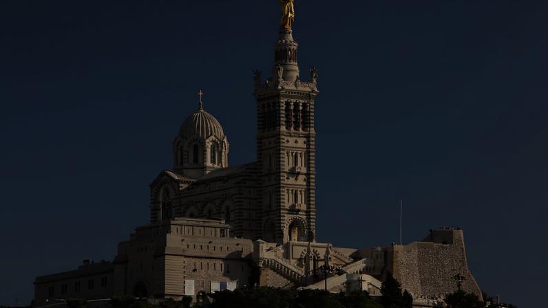 The Madonna and Child atop the Notre-Dame de la Garde in Marseille was shot at by German artillery units during the Second World War Photo: Benh LIEU SONG