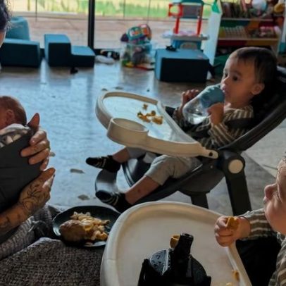 Clara Maia mostra filhos reunidos após alta do caçula