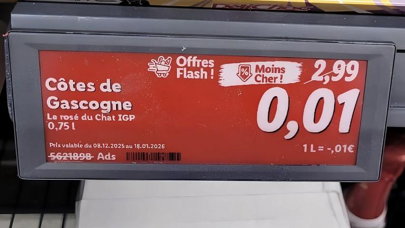 Hérault: la vente d’une bouteille de vin à 1 centime dans un supermarché Lidl provoque la colère des viticulteurs