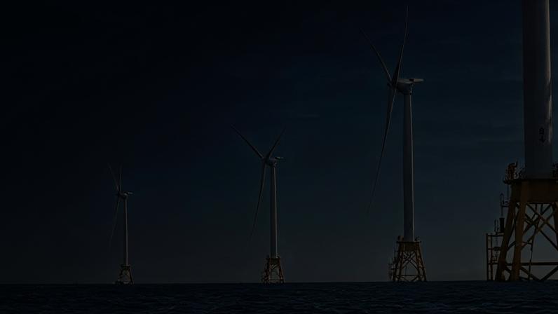 Getty Images A line of wind turbines in the sea off Long Island, New York State