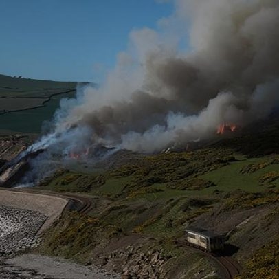 Bombeiros ingleses registram incêndios recordes em pastagens e culturas