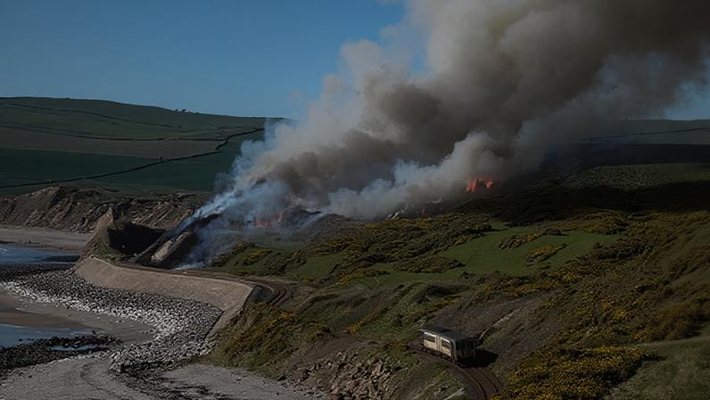 Bombeiros ingleses registram incêndios recordes em pastagens e culturas