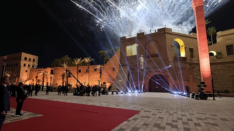 A fireworks display during the reopening ceremony.