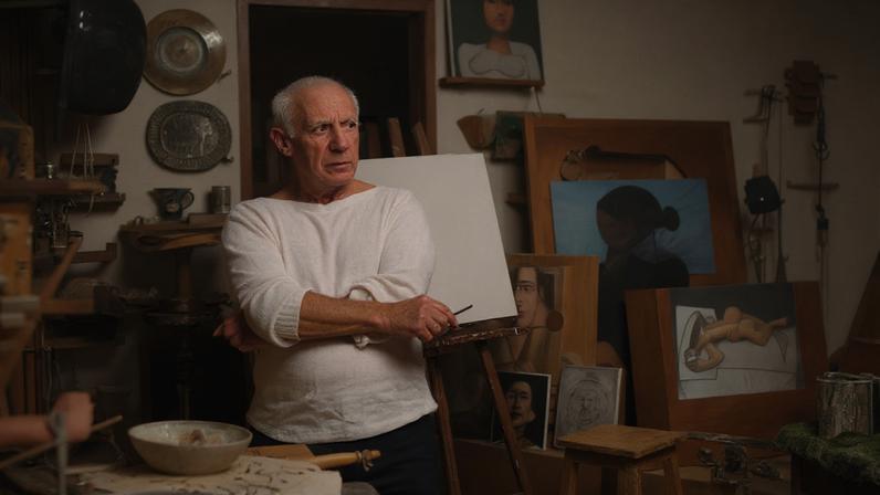 Pablo Picasso in his studio in Vallauris, France, in 1953 Associated Press/Alamy Stock Photo