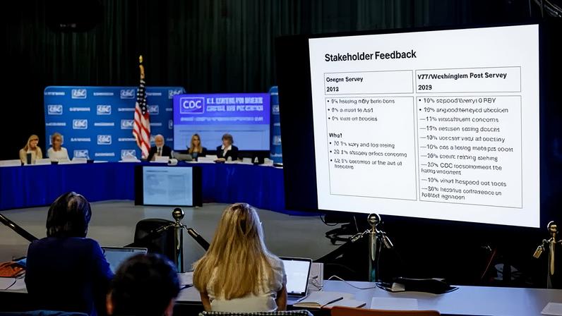 The CDC'S ACIP meeting in Atlanta, Georgia, on 4 December 2025. Photograph: Erik S Lesser/EPA