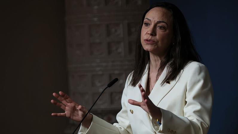 Maria Corina Machado speaks in Oslo, Norway, on 11 December 2025.