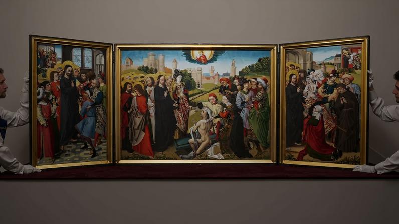 The Five Miracles of Christ by the Master of the Sherborne Almshouse Triptych. Photo Rayan Bamhayan, courtesy Sotheby’s