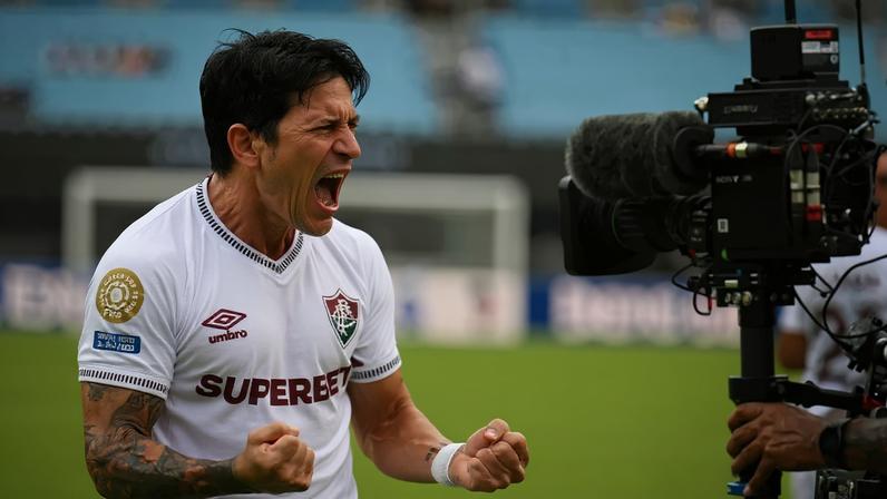 Cano comemora classificação do Fluminense contr a Inter de Milão no Mundial. (Foto: ANGELA WEISS / AFP)