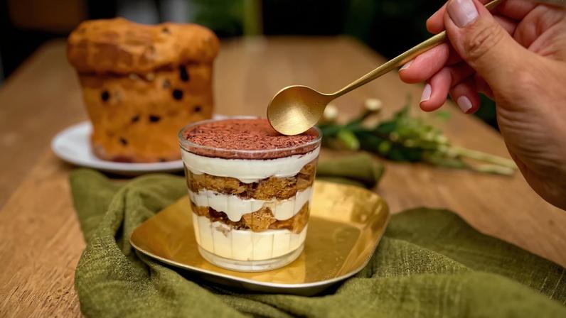 Tiramisù de panetone de chocolate da chef Nana Fernandes é opção de sobremesa • Divulgação/Açucareiro da Nana