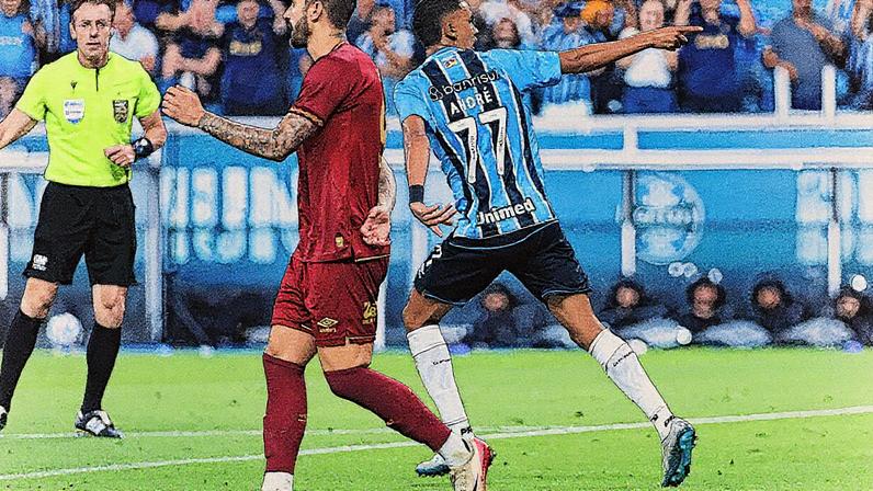 André Henrique comemora gol em Grêmio 1x2 Fluminense Brasileirão. Foto: Willian Abi/Pera Photo Press/Gazeta Press