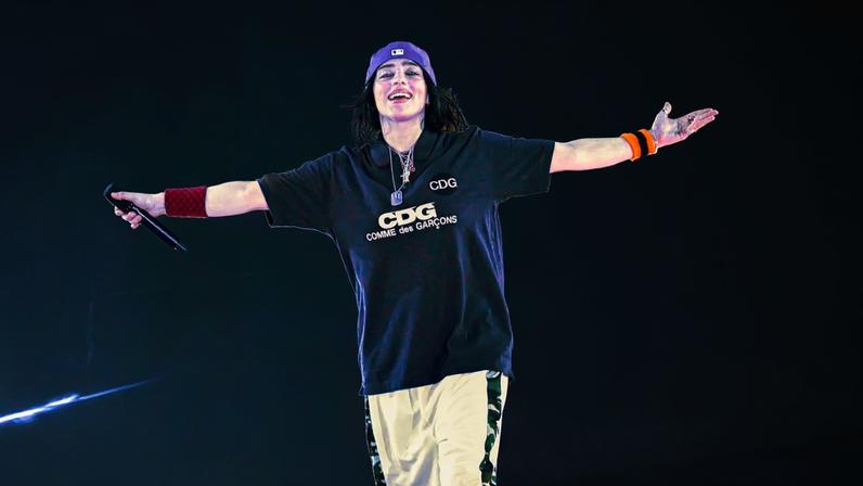 Billie Eilish performs on stage at The O2 Arena on July 10, 2025 in London, England.