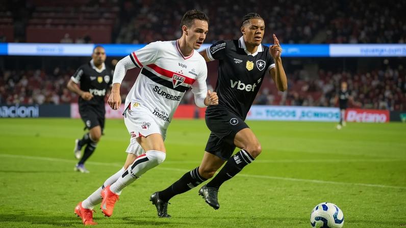 Duelo entre São Paulo e Botafogo pelo Brasileirão (Foto: LUCAS CORREA/Agencia Enquadrar/Gazeta Press)