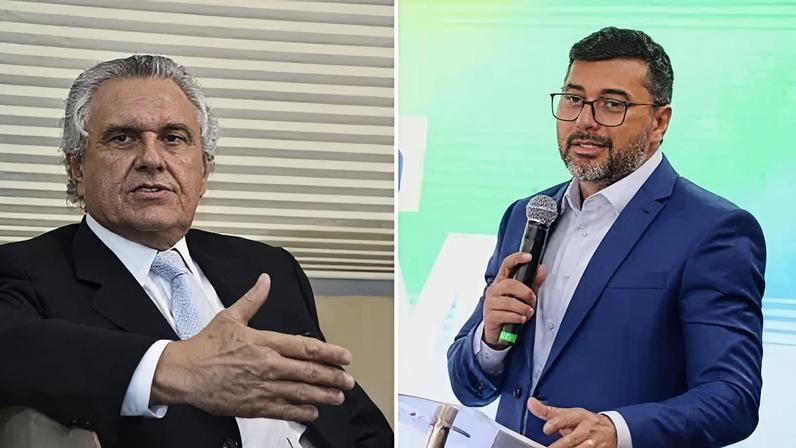 Caiado e Wilson Lima ocupam as duas pontas do ranking de avaliação dos governadores – fotos: governo de Goiás e redes sociais/reprodução